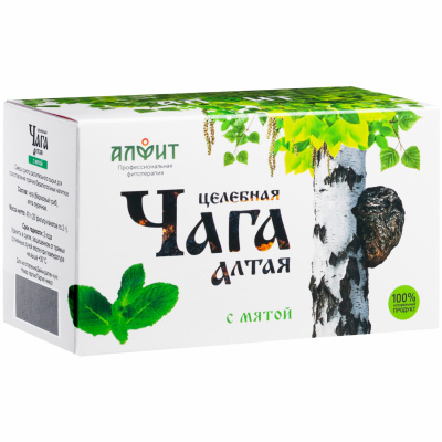 Целебная ЧАГА Алтая с МЯТОЙ
